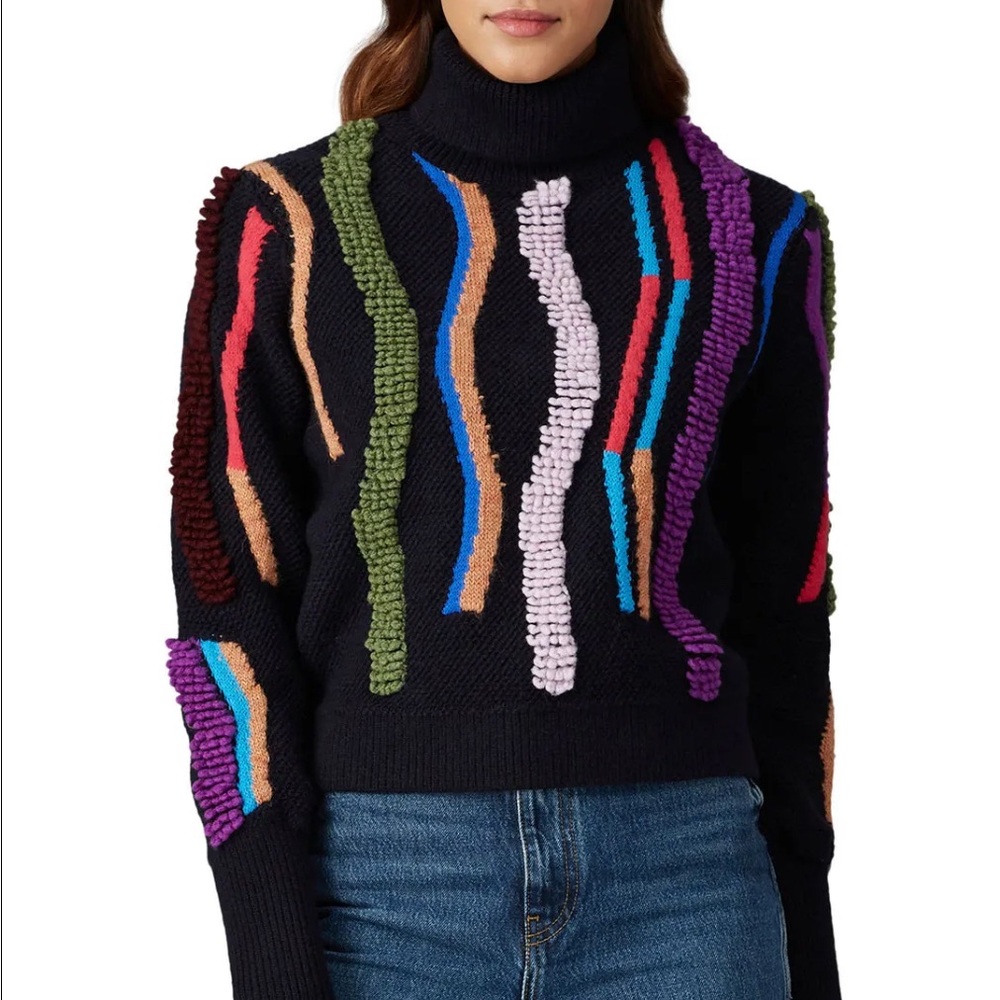 Peter Pilotto Loop Embroidered Turtleneck Sweater SZ M L